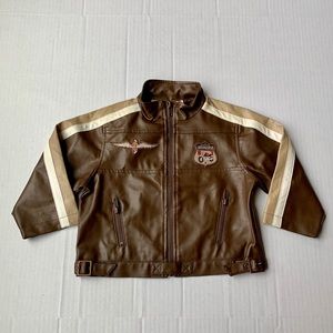 Little Legends Faux Leather Moto Aviary Jacket